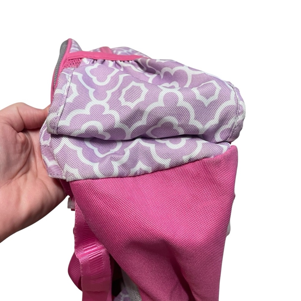 Pottery Barn Kids Purple and Pink Geometric Pattern Small Backpack - Picture 4 of 13